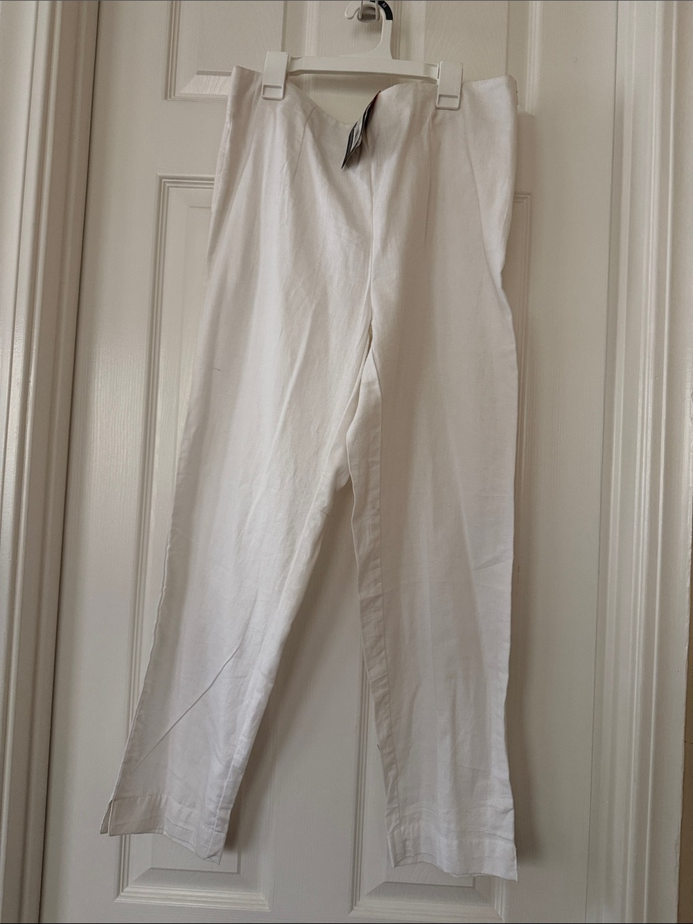 White High-Waist linen Trousers